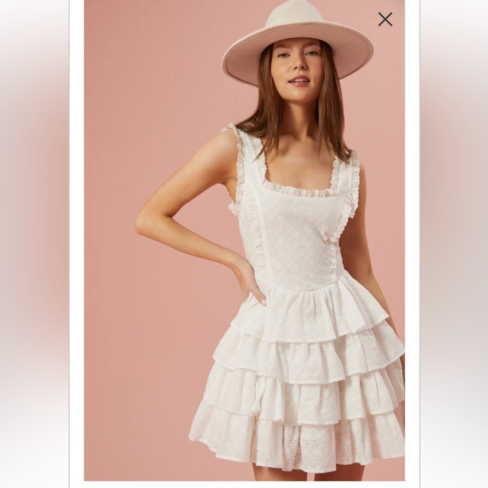 Altar’d State White Ruffle Mini Dress
